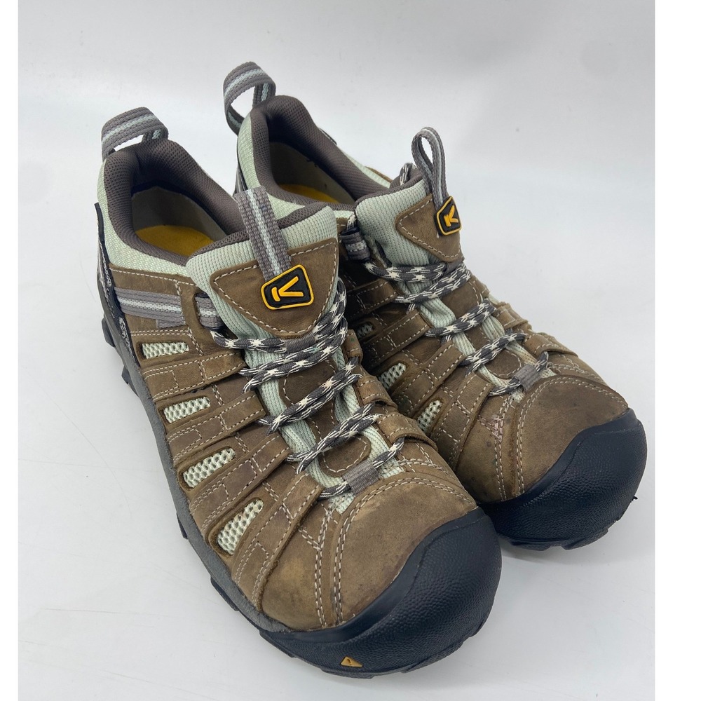 Keen Flint Low Women 8.5 Brown Steel Toe Hiking Work Shoes Safety Utility Trail
